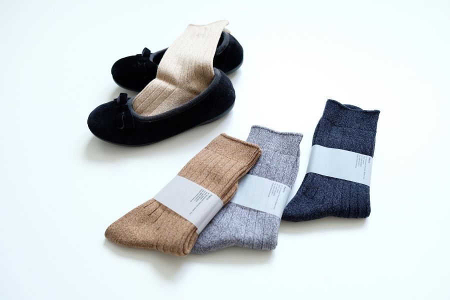 杢カラー　太リブ　キッズソックス