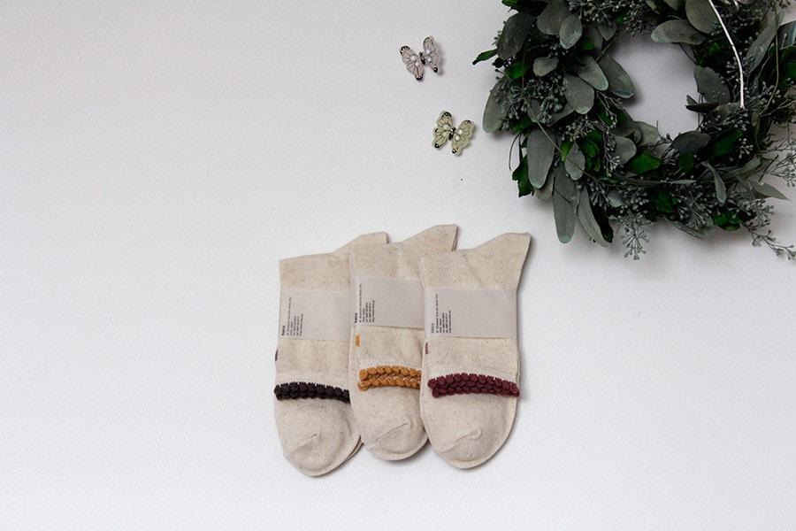 フチドリ・ピコットショートソックス