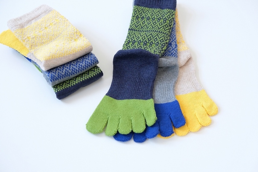 ５本指ジャガードソックス