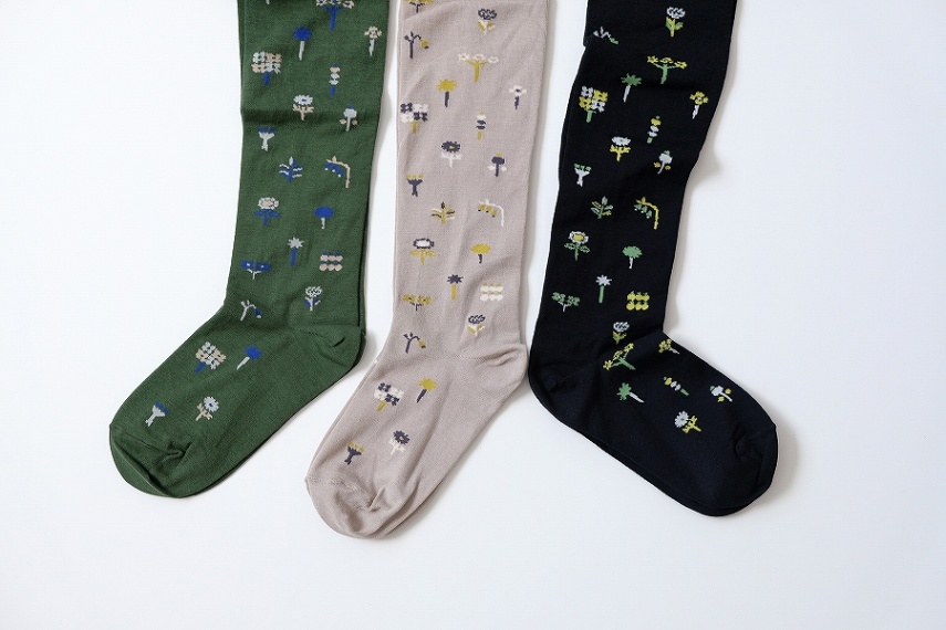 ten to sen +  コットンタイツ スモールフラワーズ